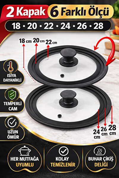 EMBazaar 2 Pcs Pot and Pan Lid, Lid Silicone Pot Pan Lid, Heat-Resistant Temp...