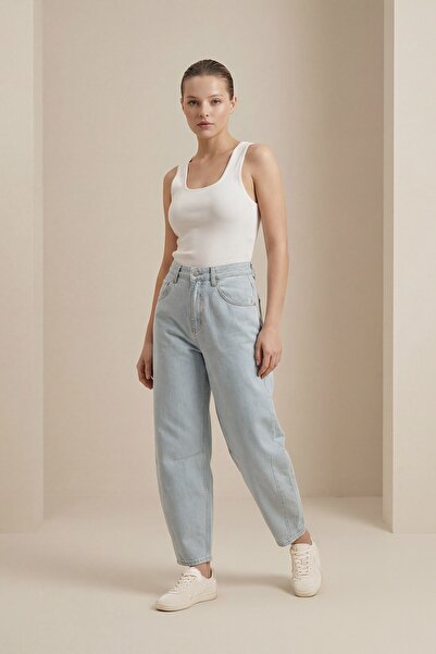 Setre Ledeno plave 100% pamuk Sa detaljem džepa udobne kroj traper pantalone