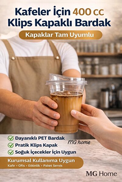 VENON 100 Adet 🍋 400 Cc 📢 KLİPS KAPAKLI BARDAK 🍹Plastik Bardak Limonata So...