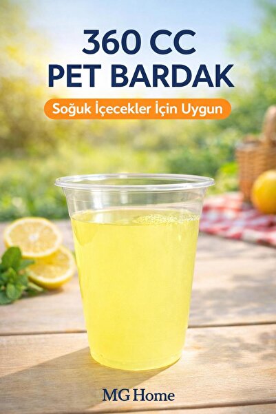 VENON 20 Adet 350 Cc 🥛 KAPAKSIZ 🥛 Plastik Pet Bardak Parti Kokteyl Ice Cups...