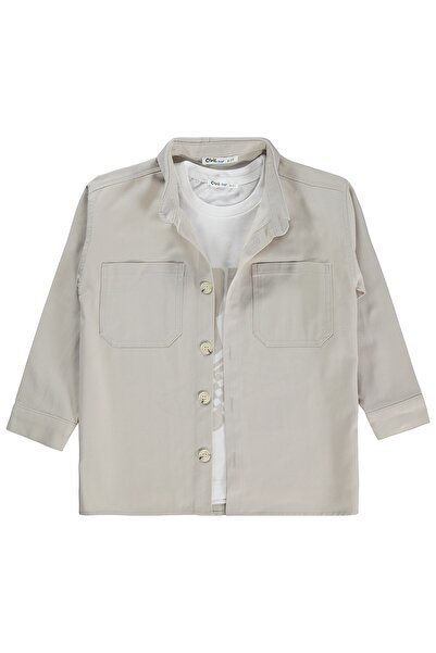 Civil Boys قميصان للأطفال من سن 6-9 سنوات - لون الحجر الداكن من 9-10 سنوات