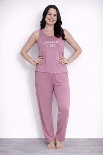 Pemilo Set pijamale pentru femei 20604 fără mâneci 100% bumbac