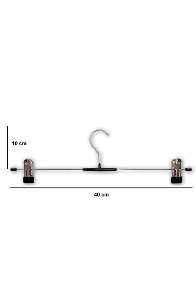 AĞIRSOY 10 Adet Paslanmaz Çelik Mandallı, Tel Etek Pantolon Askısı 40 cm