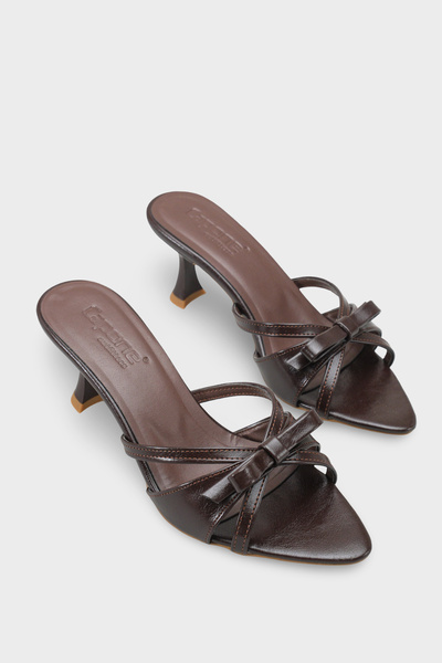 Capone Outfitters Holli Sivri Burunlu Bantlı Orta Topuklu Şık Kadın Terlik