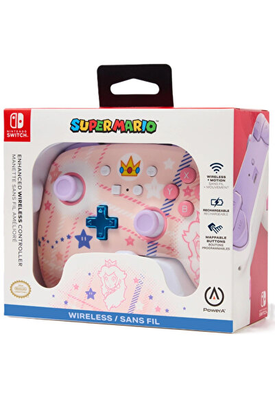 Powera Controler wireless, îmbunătățit, NSW/Lite/OLED, carouri Princess Peach