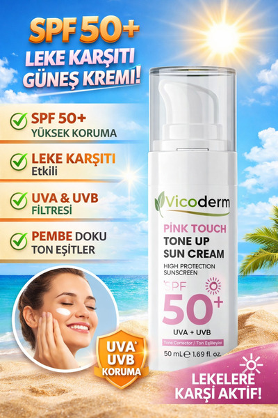 vicoderm Ton Eşitleyici Aydınlatıcı Güneş Kremi 50ML Pınk Block Tone
