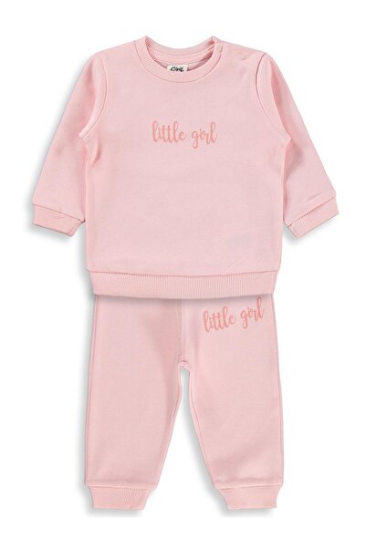 Civil Baby Little Girl Baskılı 6-18 Ay Takım - Pudra 18-24 Ay