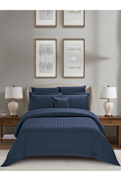 Donetella Hotel Striped Comforter Set King Size, 8-Pcs, 260x240 cm, Bedding S...