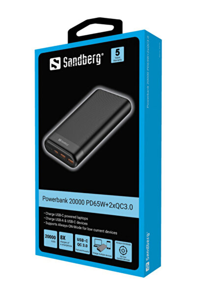 Sandberg Baterie externă 20000 PD65W
