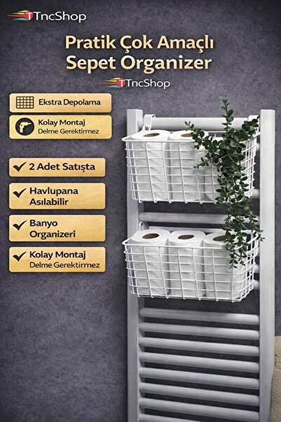 TncPatiShop 2'li Asılabilir Banyo Havlupan Düzenleyici Organizer Banyo Havlul...