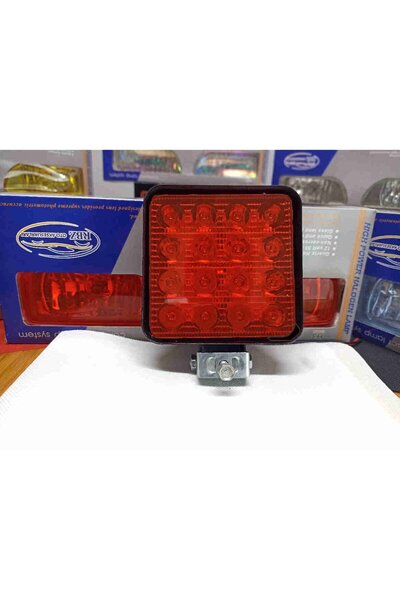 Sm Motors Off Road Sis Farı Sis Lambası 16 Led Kare 2'lİ Paket KIRMIZI