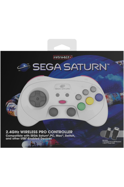 Retro -Bit Controller SEGA Saturn PRO Alb - PC