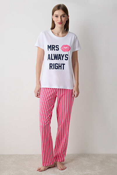 Penti Always Right Pants Optical White Pajama Set - Loves Paris Collection