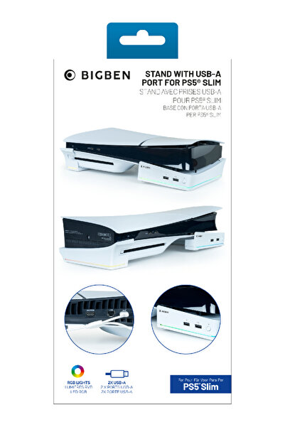 Bigben Hub Nacon Horizontal Hub Station RGB/USB Alb Slim - Playstation 5