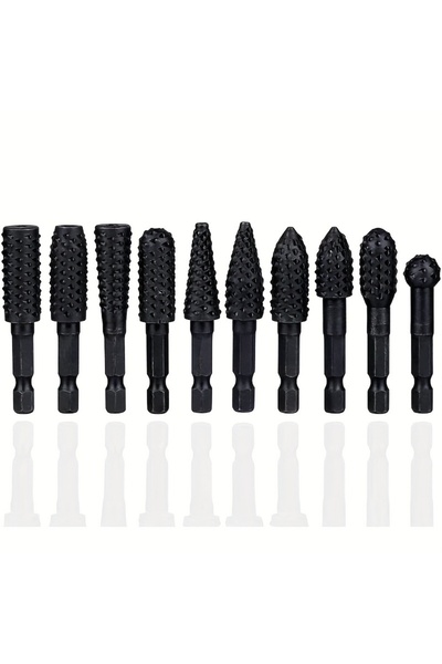 Choice مجموعة مبارد دوارة سداسية الشكل، 6.35 مم × 58 مم، 10 قطع، مبارد نحت ال...