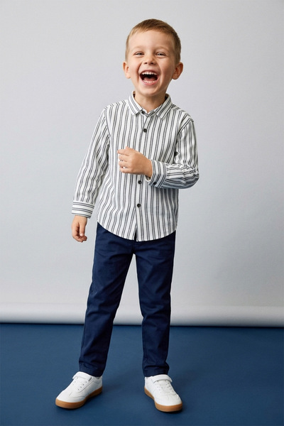 Fulla Moda Striped Buttoned Boys' Shirt