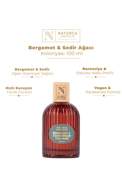 NATURCA ANATOLIA Bergamot & Sedir Ağacı Kolonyası 100 ml