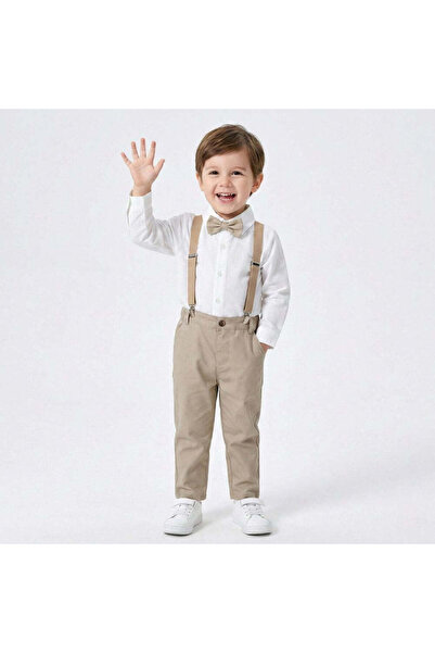 Kidohug Costum elegant de băieți, cămașă cu mânecă lungă, pantaloni lungi cu ...