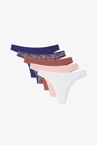 Penti Wild One Floral Cotton Low Waist 5-Pack Brazilian Panties