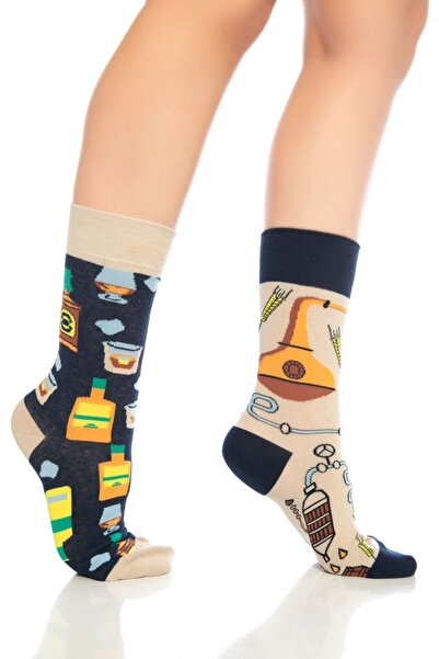 DAYCO Unisex Barrel Patterned Colorful Seamless Toe Socks