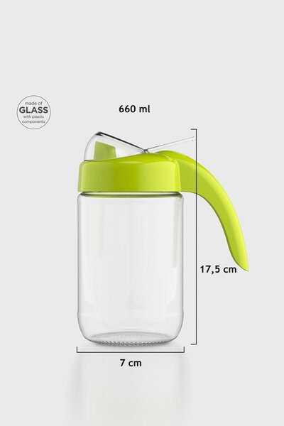 Renga Ares 660 ml Green Lid Glass Oil Bottle 151004