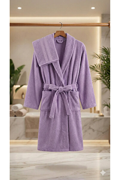 COTTONQUEEN رداء حمام منشفة أريا ليلك