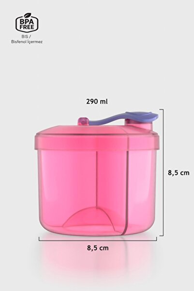 Renga Doli 290 ml 3 Bölmeli PP Toz Mama Kabı 221004 Pembe