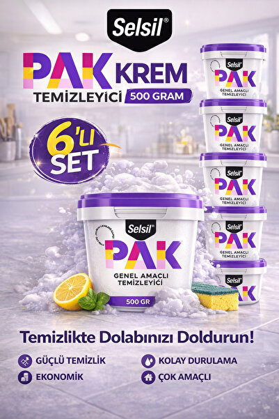 Selsil Pak Genel Amaçlı Mucize Temizleyici Krem 500 Gr (6 Adet)