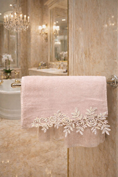 Çeyiz Bahçesi منشفة شمعدان مخملية بودرة 50&90