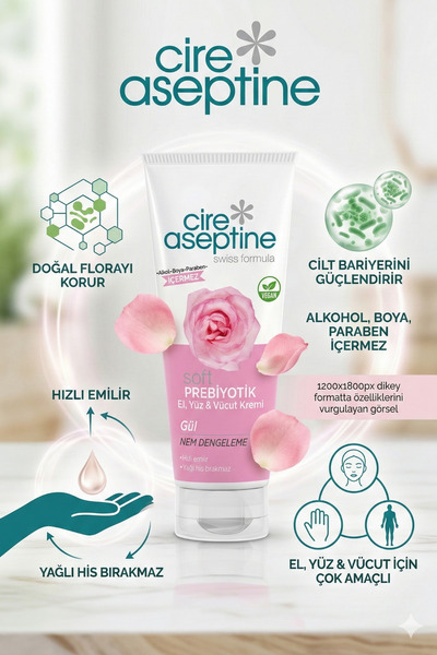 CIRE ASEPTINE Krem 75 ml Prebiyotik Gül