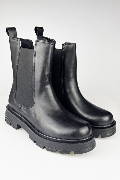 LUSIVE Cizme negre de damă Quest - Talpă groasă și cu șireturi