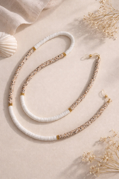 HERCY حزام نظارات فيمو متعدد الألوان باللون البيج والأبيض |   إكسسوارات النظارات