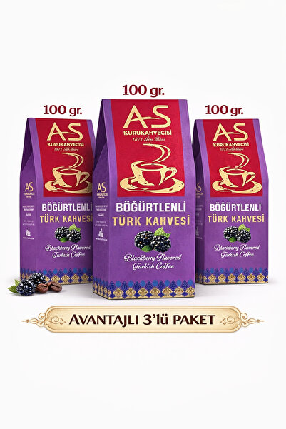 AS Kurukahvecisi Böğürtlenli Türk Kahvesi 100 Gr. X 3 Adet