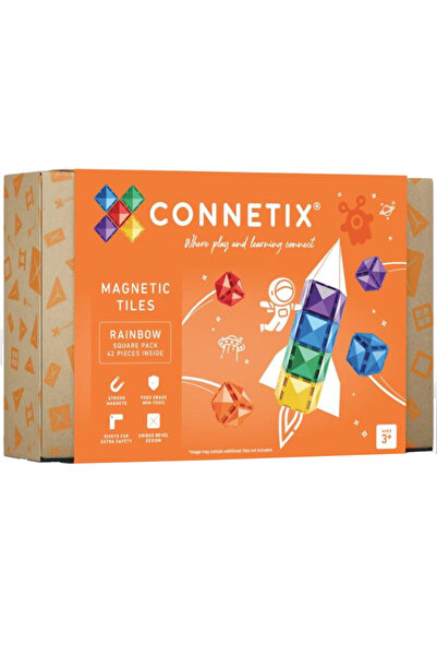 Connetix Pachet pătrat curcubeu 42 bucăți (CT-R-00042-SQ)