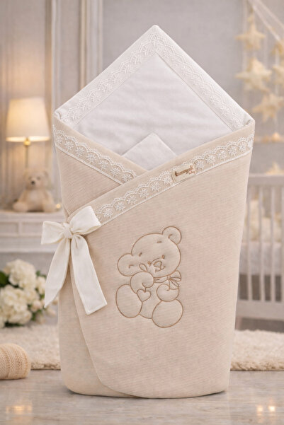 Tomuycuk بطانية أطفال مطرزة بالقطن 100% مقاس 85x85 سم |   قماط نوم موسمي للفت...