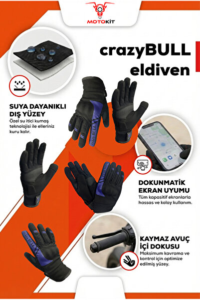 MOTOKIT Crazybull Eagle Mor Suya ve Rüzgara Dayanıklı Kışlık Kadın Motosiklet...