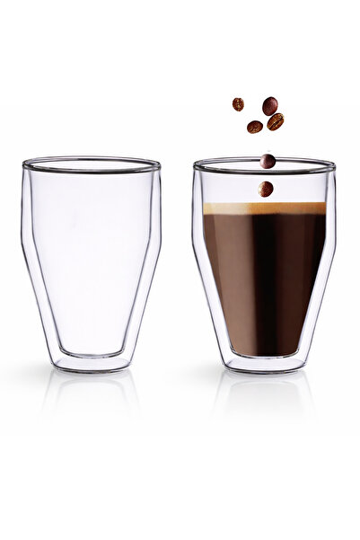 Blackstone Double Wall Glass 250ML for Tea Coffee Soft Drinks Cups DG510 Set ...