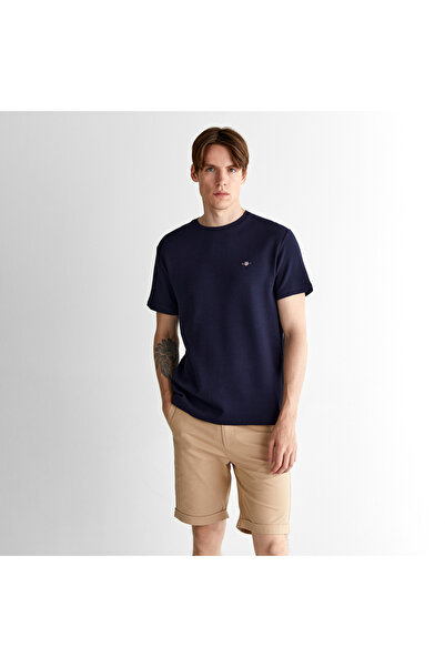 Gant Erkek Lacivert Regular Fit Bisiklet Yaka T-Shirt