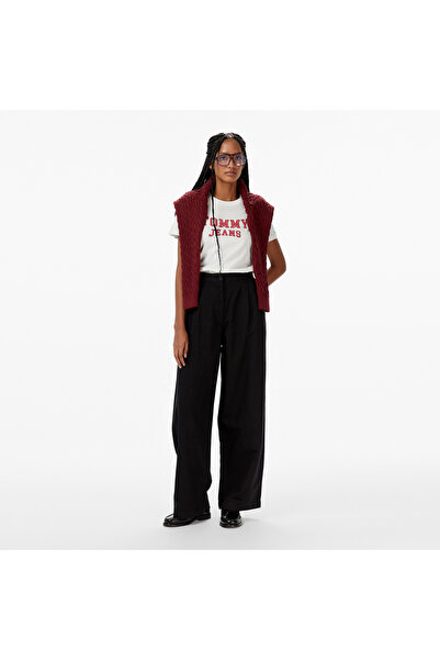 Tommy Hilfiger Tencel Linen Wide Leg Kadın Siyah Pantolon