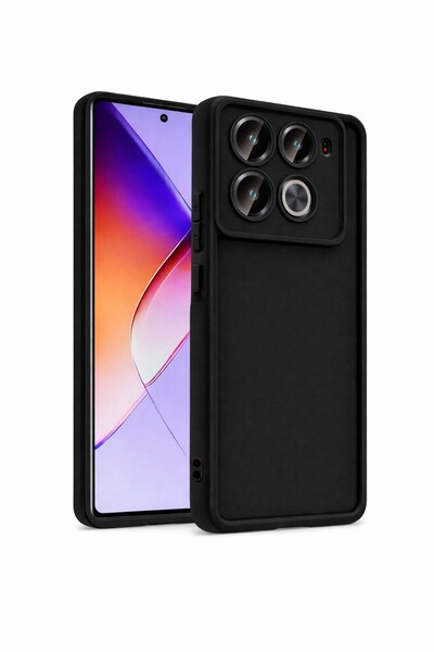 Fenza infinix Note40Pro 4G/5G VE Note40Pro+ 5G Uyumlu Siyah Renkli Mat Siliko...