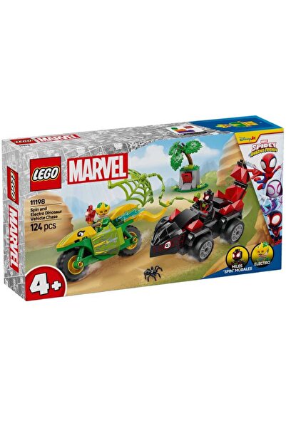 LEGO Spidey Spin și Urmărire cu Vehicule Electro Dinozaur (11198)