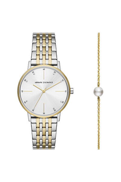 Armani Exchange مجموعة ساعة يد وسوار نسائية AX7156SET