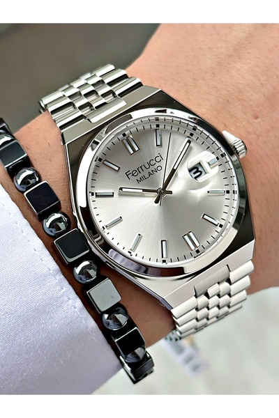 Ferrucci Takvimli Jübile Kordon Takvimli Erkek Kol Saati 3 Atm Su Geçirmezlik