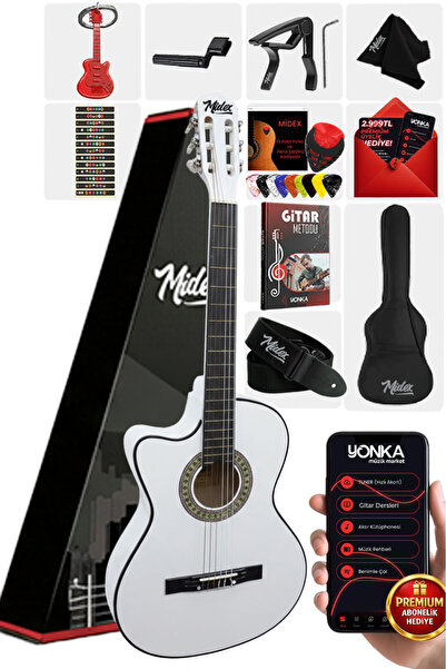Midex CG-396WH SOLAK Klasik Gitar Beyaz Renk Full Set Sap Ayarlı 4/4 yetişkin...