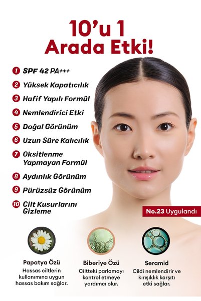 Missha Mükemmel Kapatıcı, Çok Fonksiyonlu BB MISSHA M Perfect Cover BB Cream Ex SPF42PA+++ No.23 20ml