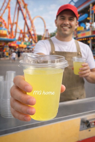 VENON 100 Adet 350 Cc 📢 KLİPS KAPAKLI BARDAK 🍹Plastik Bardak Limonata Soğuk...