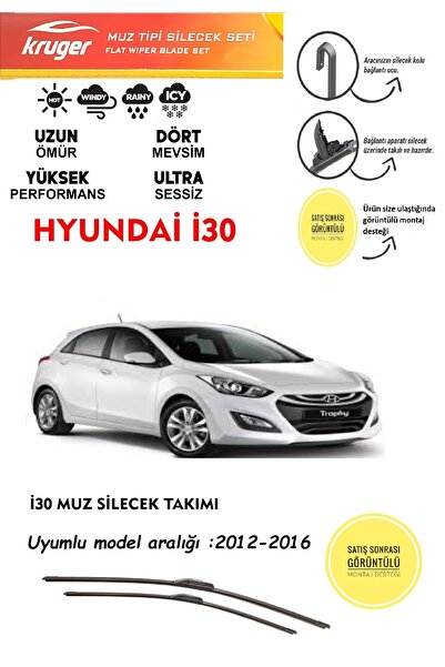 KRUGER Hyundai I30 2012-2016 Arası Ön Cam Silgeç Seti Araca Uyumlu