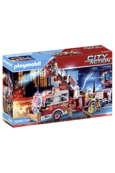 Playmobil Autospecială de pompieri americană cu scară turn (70935)