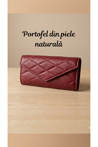 OEM Portofel damă din piele naturală, model matlasat, compartimentat, închide...