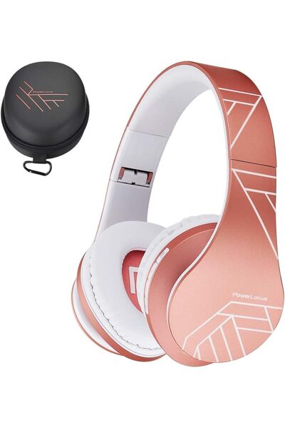 PowerLocus Bluetooth Over-Ear Headphones, Foldable, Mic, Hi-Fi Stereo, Memory...